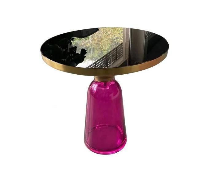 New Design Furniture Glass Titanium Coffee Table
