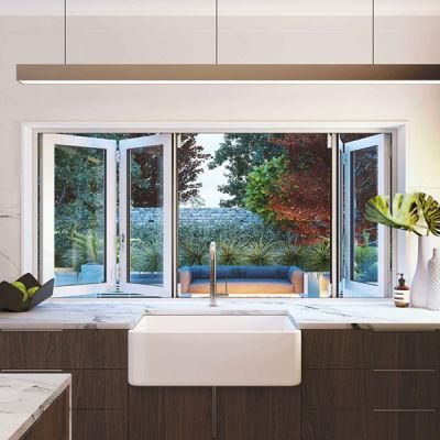Factory Price Aluminum Folding Metal Window Space Saving with Quality Glass Doors Windows Building Material Aluminium Window Aluminium Profile
