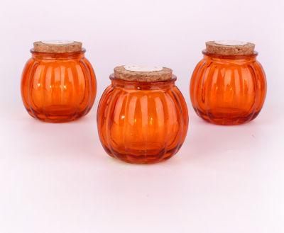 210ml Pumpkin Shape Glass Candle Jar Candle Holder