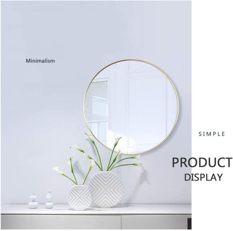 Simple and Modern Design Oval Wall Mirror Modern Gold Bathroom Mirror with Stainless Steel Metal Frame Deep Set Design