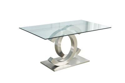 Hotel Luxury Design Banquet Hall Glass Top Gold Metal Dining Table for Home Restaurant