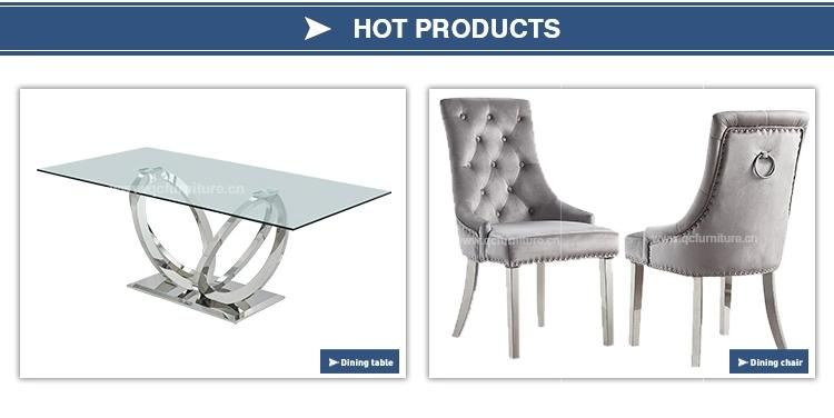 Tempered Glass Stainless Steel Dining Table for Home