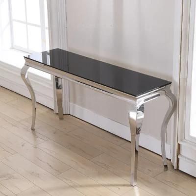 Stainless Steel Console Table with Artificial Marble