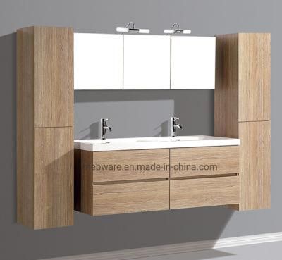 Double Sink MDF Veneer Melamine Bathroom Vanity Cabinets