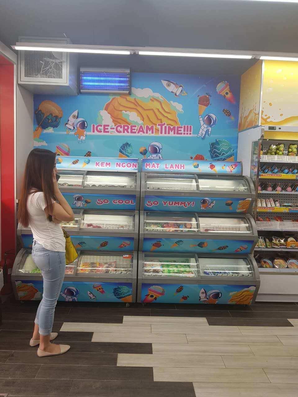 Glass Door Ice Cream Display Freezer/ Small Capacity Supermarket Commercial Chest Showcase