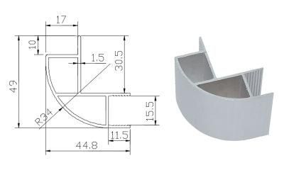 RV Caravan Motorhome Accessories Wrap Angle Wall Cabinet Corner Slot Width 15mm Surface Oxidation RV Furniture Aluminum Profile