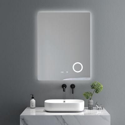 Wholesale Luxury Home Decorative Smart Wash Basin Illuminated Mirror 3X Magnifier LED Bathroom Frameless Backlit Wall Glass Vanity Mirror