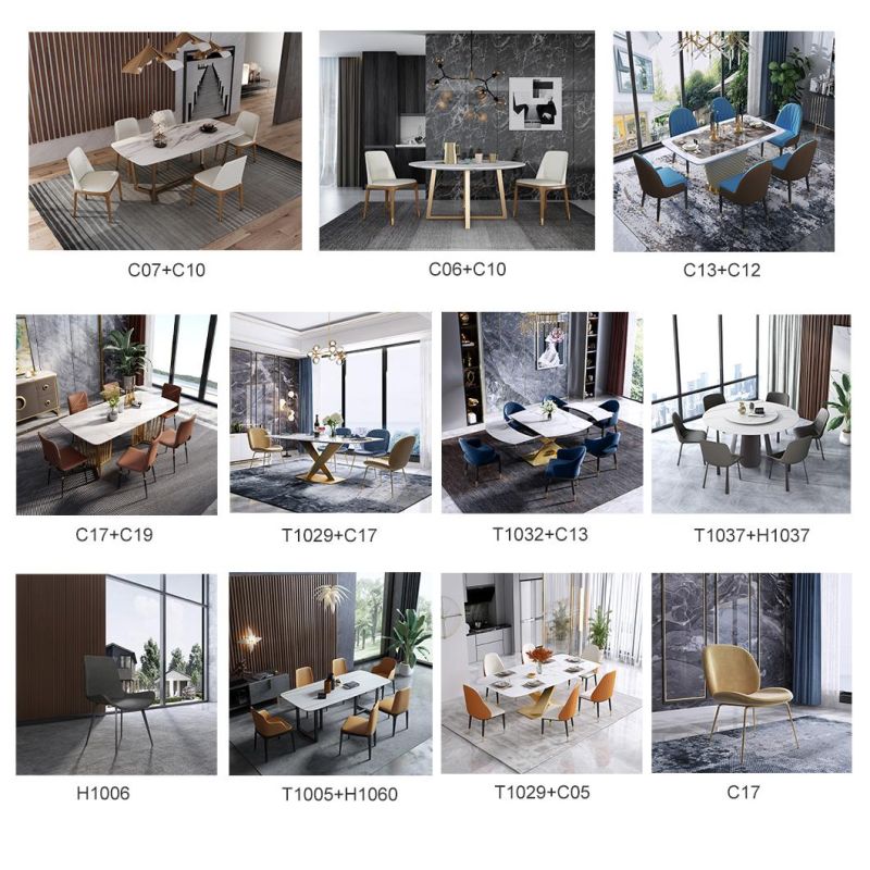 Modern Home Restaurant Furniture Carbon Tool Steel Leg Frame Kitchen Table Dining Set