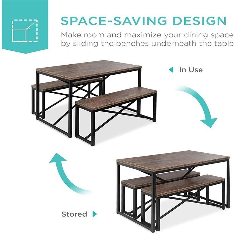 Dining Table Furniture Set 4-Person Space-Saving Dinette for Kitchen Dining Room