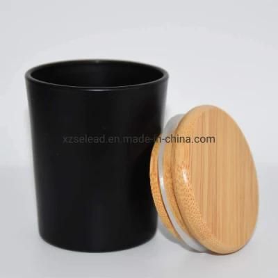 Glass Candle Jar 5.4 Oz Empty Candle Holder with Bamboo Wood Lid Scented Candle Containers
