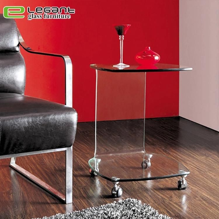 Modern Tempered Glass Side Table for Sale