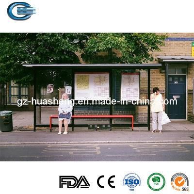 Huasheng Temporary Bus Shelter China Bus Stop Glass Shelter Suppliers Qatar High Quality Used Solar Bus Stop Shelter