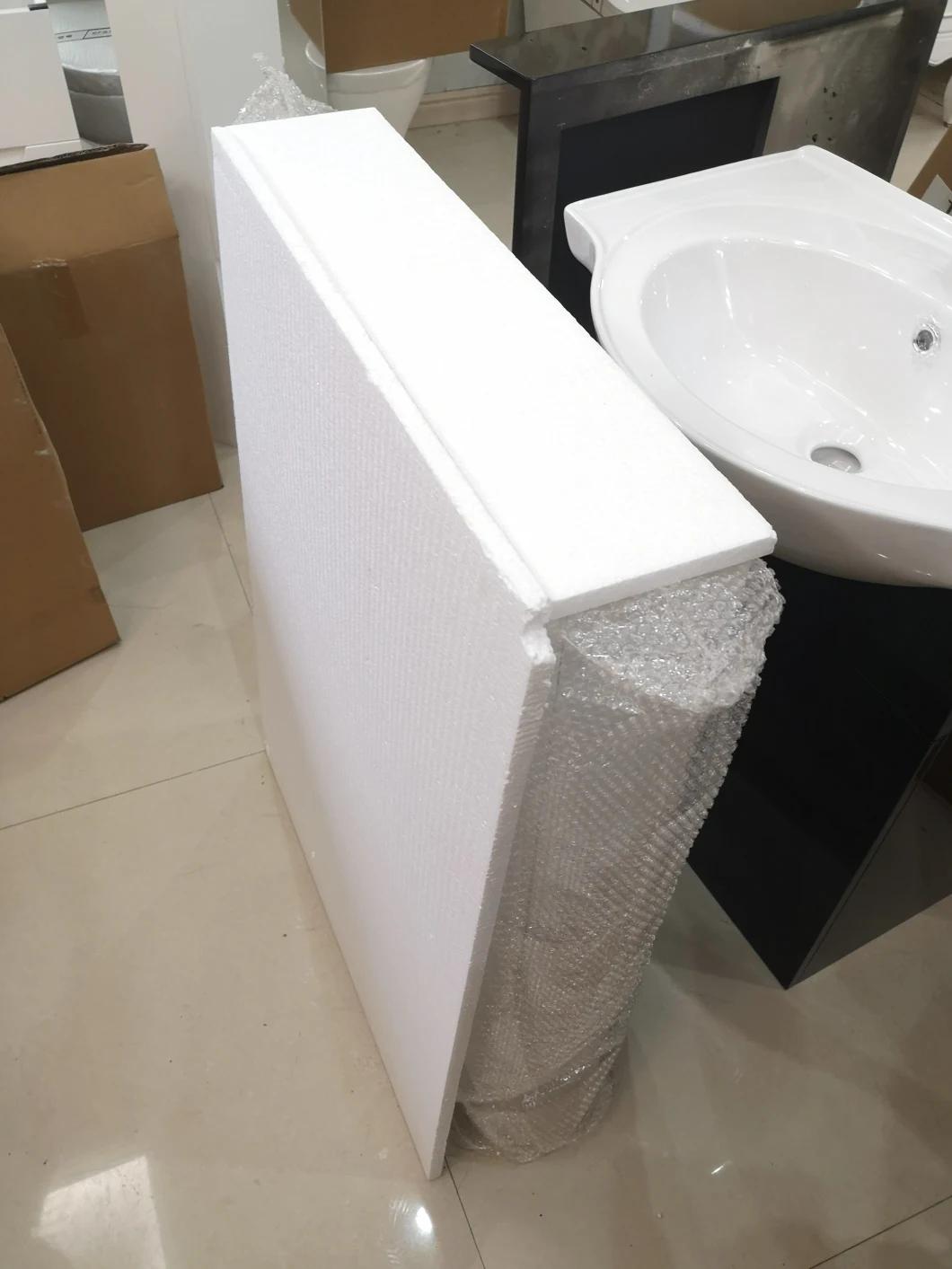 White Painted PVC Bathroom Cabinet with Glass Basin