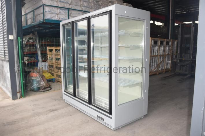 Vertical Glass Door Freezer, Refrigerated Multideck Frozen Food Cabinets