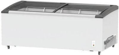 Large Capacity 498L Commercial Curved Glass Sliding Door Ice Cream Display Showcase Chest Freezer