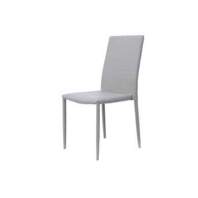 China Wholesale Modern Simple Home Dinner Furniture Metal Legs PU Leather Dining Chairs