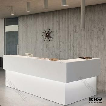Acrylic Stone Solid Surface Semi-Circle Salon Reception Desk 0311