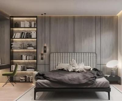 Modern Design Bedroom Furniture Melamine Wooden Folding Door Wardrobe