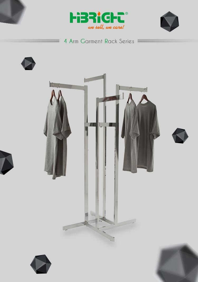 Adjustable Four Arms Garment Rack