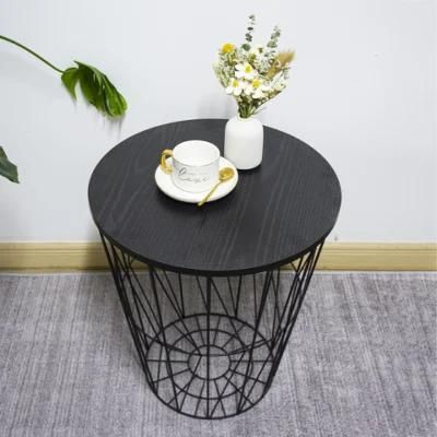 Popular Decorative Furniture Black MDF Desktop and Lace Knitting Frame Coffee Table