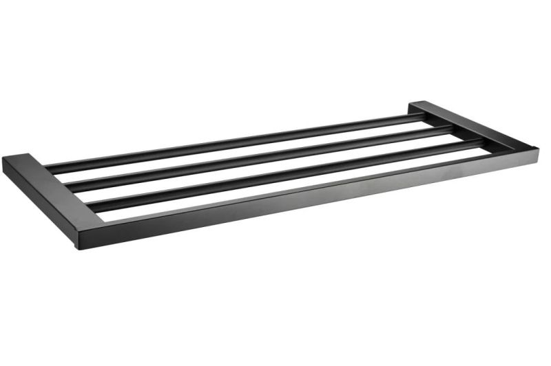 Bathroom Accessories Wall Mounted Stainless Steel 304 Glass Shelf Matt Black