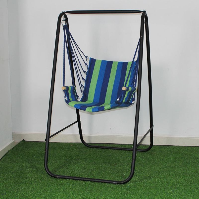 Hanging Chair 2 Cushions Drinks & Book Holder 500 Lbs Weight Capacity Hammock Chair for Bedrooms