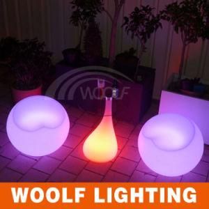 LED Plastic Stool Living Room Furniture Centre Glass Table