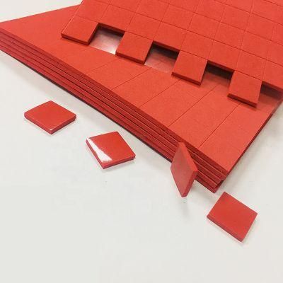4mm Thickness Red EVA Rubber Cling Pads for for Glass Protector -Size 18X18X4mm