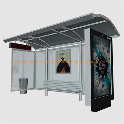 Shelters Covered Walkways Platform Passenger Bus Stop Advertising Signage