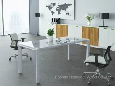 Office Furniture Small Rectangular Glass Conference Table Glass Meeting Table (HF-LB17)