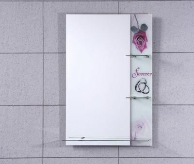 Decorative Rectangle Double Layer Bathroom Mirror Resin with Shelf