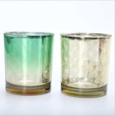 Glassware Home Decoration Electroplated Glass Candle Jar Candle Holder