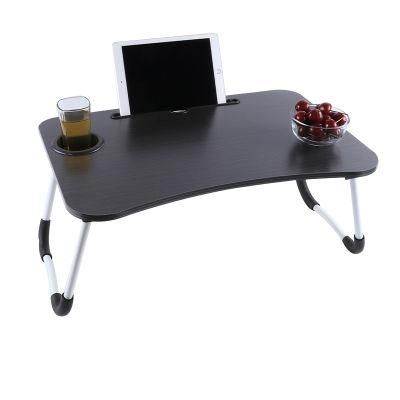 Wholesale Wooden Folding Laptop Table with Glass Holders