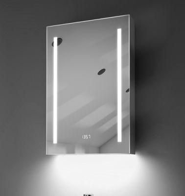 24&prime;&prime;x30&prime;&prime; Left Side Open Wall Mounted Aluminum LED Mirror Cabinet with Tempered Glass Shelves
