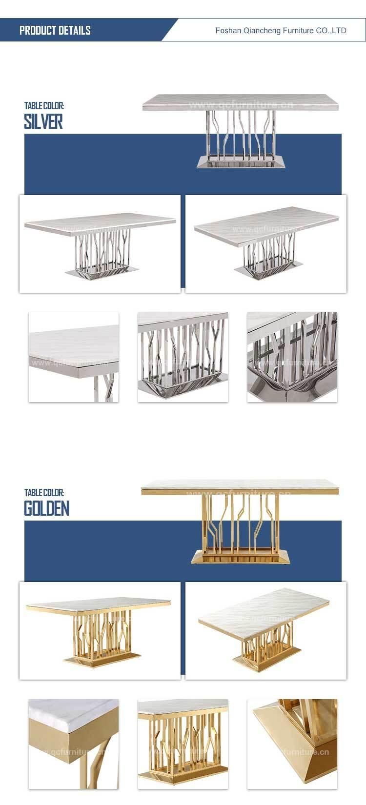 Home Furniture Marble Stainless Steel Dining Tables