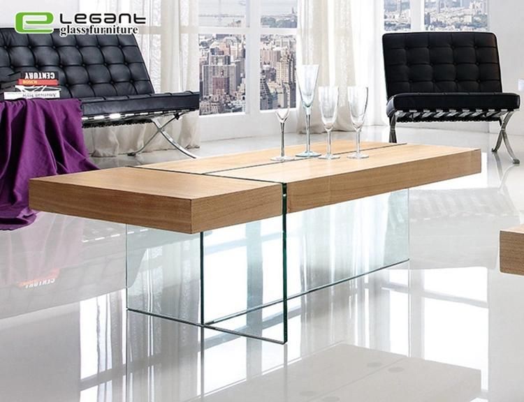 Square Black Painitng Tempered Glass Center Table on Stainless Steel