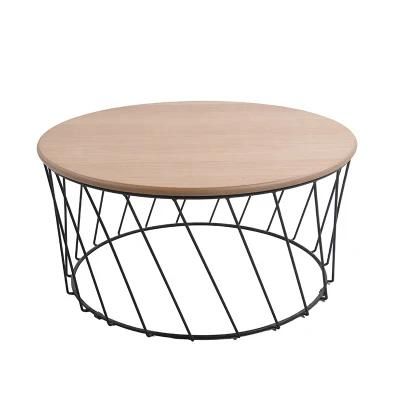 Metal Frame Round Center Tea Cafe Sofa Side Coffee Table for Living Room Furniture