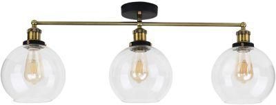 Retro Black Gold Steampunk Clear Glass Globe Shades Ceiling Light