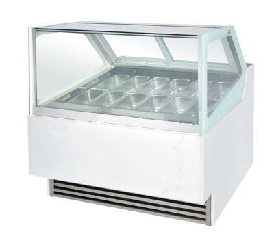 1430mm 380L Fan Cooling Gelato Display Refrigerator Ice Cream Showcase