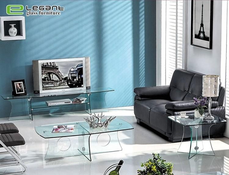 Modern Furniture Design Clear Hotel Glass Side Table Sofa Side Table