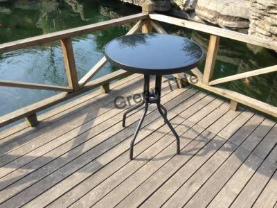 Outdoor Furniture Round Glass Table with Aluminum Frame