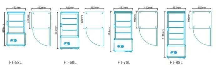 Showcase Commercial Vertical Glass Door Bakery Pastry Cake Display Cooler