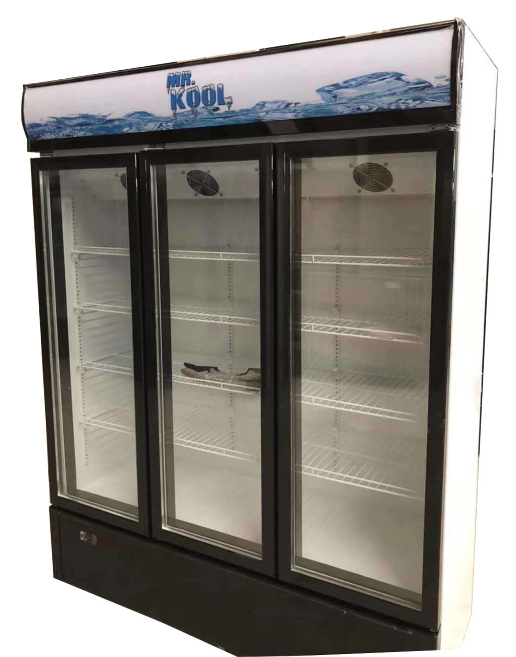 Big Capacity Commercial Three Glass Door Beverage Display Cooler Refrigerator Showcase Upright Fridge Vertical