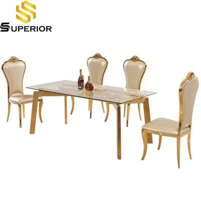 High Quality Wedding Restaurant Hotel Banquet Gold Dining Room Table