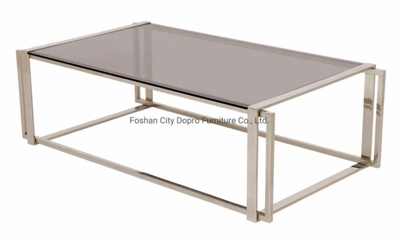 Simple Design Grey Glass Top Coffee Table