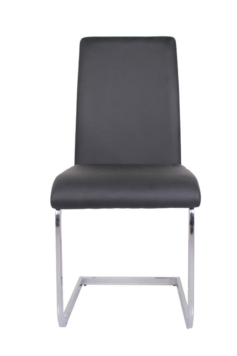 New Design Modern Dining Chair Denmark Style Dining Room PU Leather Chair with Chrome Plated Metal Legs