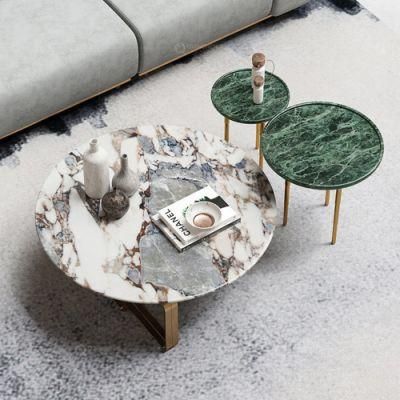 Home Furniture New Designs Living Room Save Space Nature Marble Stainless Coffee Table