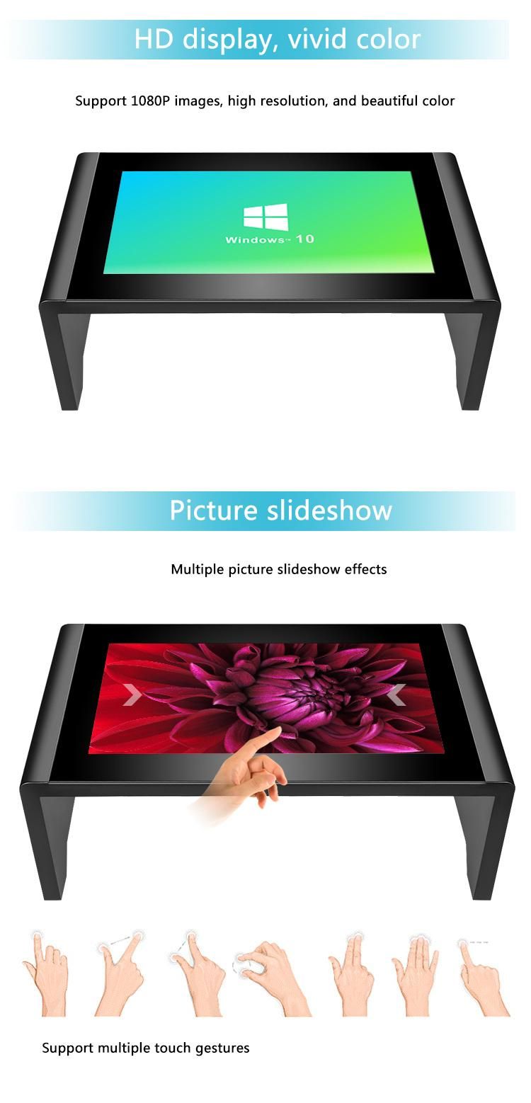 43/55/65 Inch Smart Touch Screen Table Interactive Coffee Gaming Touch Table