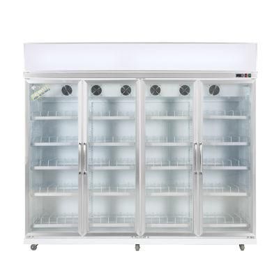 High Quality-Vertical Glass Door Soft Drink Beverage Display Cooler Showcase Cooler Upright Refrigerator