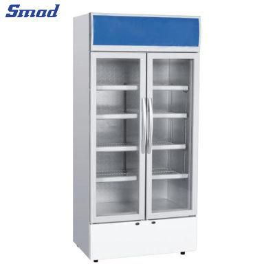 Commercial Use Vertical Refrigerator Aluminum Glass Display Showcase